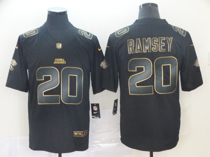 Men Jacksonville Jaguars 20 Ramsey Nike Vapor Limited Black Golden NFL Jerseys
